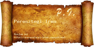 Peresztegi Irma névjegykártya